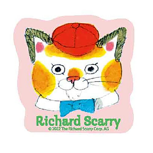 リチャード・スキャリー ステッカー ( ハックル/帽子 ) 17550 Richard Scarry キャラクターステッカー 耐水 かわいい イラスト 絵本 キャラクター スキャリーおじさん 文具 文房具 雑貨 グッズ RS1080