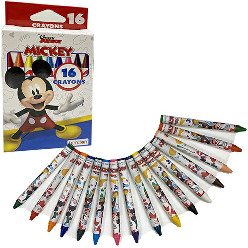 ミッキーマウス クレヨン 16色入り 17605 くれよん 文具 文房具 塗り絵 ぬりえ お絵かき おえかき キャラクター disney ディズニー Micke...