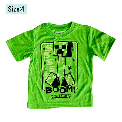 【訳あり】 マインクラフト キッズ 半袖 Tシャツ ( グリーン / クリーパー Size4 ) 17781abc マイクラ 服 洋服 はんそで 110 こども...