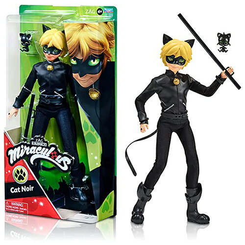 アメリカからの輸入品☆ ミラキュラスの人形です。 レディバグと一緒に戦うスーパーヒーローCat Noir。 いろいろなポーズで楽しんじゃおう。 ■パッケージサイズ：約33×17.8×6.2cm ■対象年齢めやす：4＋ ※海外輸入商品です。「...