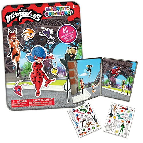 ミラキュラス レディバグ&シャノワール マグネティック クリエーション 40ピース 缶入り 17671 レディバグ シャノワール マグネット おもちゃ 貼り付け...