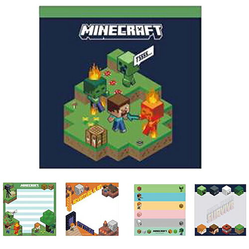 マインクラフト ブロックメモ ( ネイビー ) 17927 マイクラ グッズ メモ メモ帳 文房具 文具 ステーショナリー Minecraft memo Stationery ゲーム キャラクター 日本製 ケイカンパニー MCT-BL3-NV