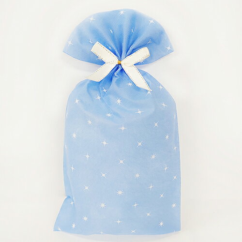 ラッピング 袋 不織布ギフトバッグ ( キラキラブルー S ) リボンタイ付き 3枚 etc0028 ラッピンググッズ ラッピング用品 ギフト プレゼント セルフラッピング 包装 グッズ 2