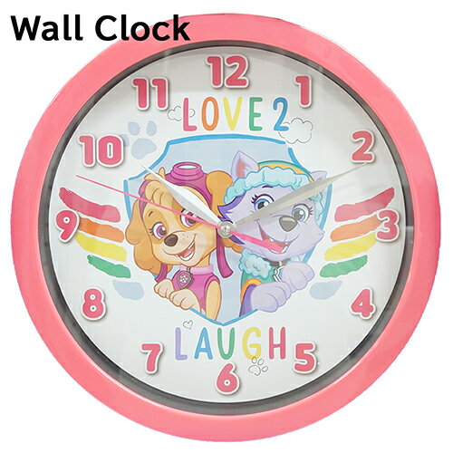 パウパトロール 壁掛け 時計 ( ガールズ ) ウォールクロック 18359b クロック 掛け時計 インテリア 子供部屋 パウパト グッズ こども キッズ 幼児...