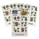 スターウォーズ ベビーヨーダ タトゥー シール 4シート 96個入り 18382 TATTOO ボディーシール 水貼り 水で貼れる STARWARS Disne...
