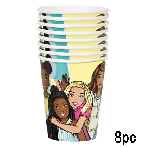 バービー 紙コップ 8個入り 18585 ペーパーカップ カップ コップ 使い捨て パーティー パーティーグッズ ホームパーティー テーブル BBQ おしゃれ ...