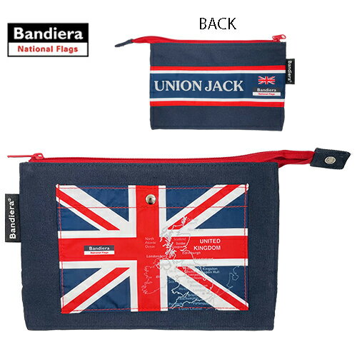 Bandiera フラットポーチ M Ver.3 ( U.K ) 18833 ポーチ 入れ物 収納 小物入れ A5 旗 イギリス国旗 UNIONJACK 英国 BRITAIN ユニオンジャック United Kingdom 平ポーチ 地図 Map バンディエラ 雑貨 グッズ BFP3-002