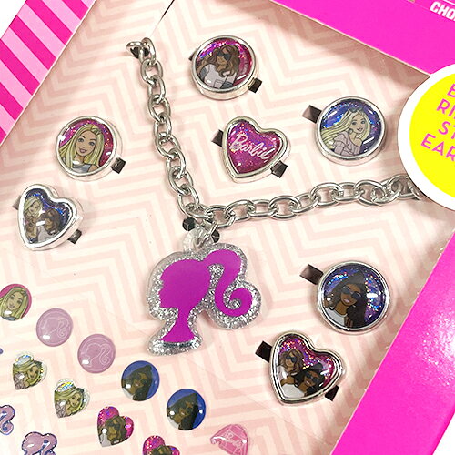キャラクター雑貨 プレッツェルのバービー ジュエリーセット 18900 Barbie アクセサリー キッズ ピアス シール イヤリング ステッカー 指輪 リング ブレスレット おしゃれ かわいい 女の子 キャラクター グッズ 雑貨 インポート輸入品｜アングル2