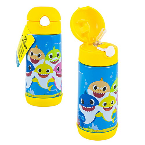 乐天商城 - ベイビーシャーク ストロー ボトル 12oz. 水筒 19293 すいとう ストローボトル 保冷 360ml ステンレス ストロー ワンタッチ BABYSHARK ちびざめ かわいい キッズ こども 幼児 幼稚園 保育園 カラフル キャラクター グッズ 輸入品 インポート
