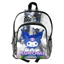 【訳あり】 クロミ クリア リュック 16インチ 19760bc クロミちゃん バッグ かばん 14リットル バックパック ビニールバッグ 透明 ブラック かわいい 大きい 小学生 女の子 輸入品 インポート USA Kuromi 16" Backpack KCLB