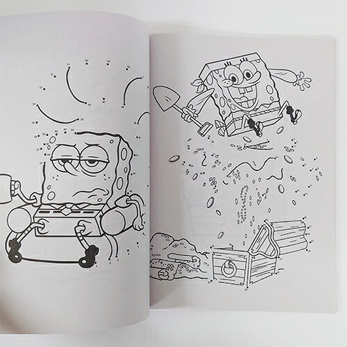 キャラクター雑貨 プレッツェルのスポンジボブ ぬりえ DOT・TO・DOT ( Best Buds of Bikini Bottom ) 19848a 塗り絵 ぬり絵 点結び 英語 ワーク ドリル 知育玩具 おもちゃ グッズ 雑貨 キャラクター Spongebob Coloring Book インポート MADE IN U.S.A. PRPG-22591A｜アングル2