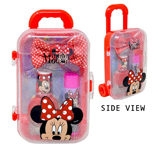 ミニー コスメティック セット ラゲッジケース 19895 ディズニー Disney Minnie ミニーマウス はがせる マニキュア ピールオフ リップクリーム リップバーム ヘアクリップ 子供用 子ども キッズ 女の子 キッズネイル キッズコスメ グッズ おもちゃ おしゃれ 輸入品 MB0278GD