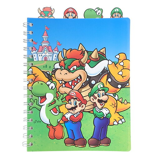 スーパーマリオ リングノート インデックス付き 20041 マリオ グッズ ステーショナリー 文房具 文具 ノート インデックス 仕切り おえかき帳 自由帳 日記帳 メモ ジャーナル プレゼント USA 輸入品 インポート 717578MB