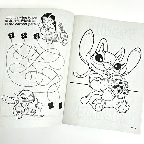 キャラクター雑貨 プレッツェルのスティッチ ぬりえ ( 表紙 ホワイト スティッチ＆エンジェル ) 20461b Lilo＆Stitch Disney ぬり絵 塗り絵 スティッチ エンジェル カラーリングブック 文具 文房具 キャラクター 雑貨 輸入品 インポート 59340｜アングル3
