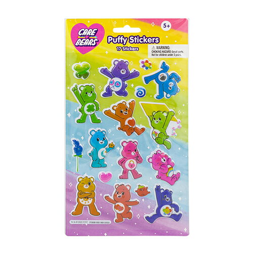 ケアベア パフィーステッカー 17pcs 20669 Care Bears グッズ ぷくぷく シール ステッカー キャラクター グッズ Care Bears Puffy Stickers 輸入品 インポート