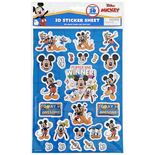 Rakuten - ミッキー 3D ステッカー 1シート 20680 ミッキーマウス シール ステッカー 立体 エンボス ぷくぷく ステーショナリー 文具 文房具 キャラクター グッズ Disney Mickey Sticker 輸入品 インポート 海外