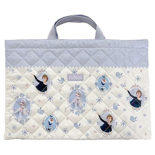 アナと雪の女王 レッスンバッグ キルト アイボリー 20876 キルトチャームバッグ レッスントート バッグ..