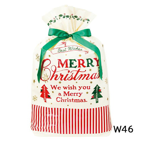 Rakuten - クリスマスラッピング 袋 リボン付きギフトバッグ ( クラシカルクリスマス / 幅46 ) etc0049 底 マチあり 底マチ リボン 巾着 袋 巾着袋 大きいサイズ x'mas ギフトラッピング用品 ラッピンググッズ ラッピング用品 ギフト プレゼント 包装 グッズ