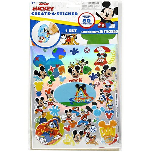 Rakuten - ミッキー クリエイト ステッカー OVER80 20678 シール シール遊び デコ パフ ぷくぷく 立体 キラキラ ディズニー かわいい キャラクター グッズ 雑貨 ステーショナリー インポート 輸入品 Disney Mickey mouse CREATE A STICKER