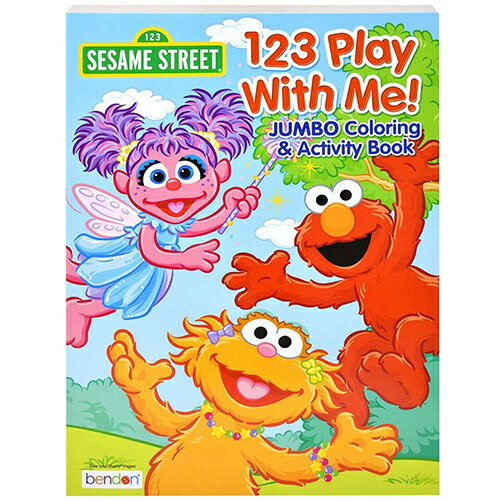 著色書 - セサミストリート ぬりえ ( 123 Play With Me! ) 80ページ 20693 SESAME STREET 塗り絵 アクティビティーブック 知育玩具 迷路 間違い探し エルモ 英語 キャラクター グッズ 輸入