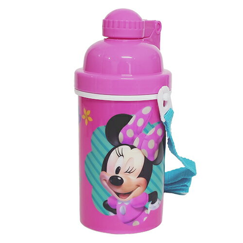Rakuten - ミニーマウス 水筒 12oz ( 355mL ) ストロー ストラップ付 20785 ミニー ウォーターボトル プラボトル キッズ ピンク 女の子 ディズニー キャラクター グッズ 雑貨 Disney Minnie 12oz Cantenn with popup Lid & Strap ZAK 輸入