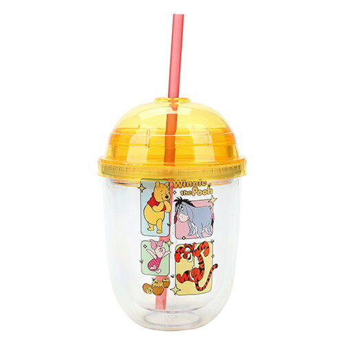 乐天商城 - くまのプーさん ダブルウォール プラカップ ストロー付き 13oz. ( 380L ) 20926 タンブラー カップ コップ ドリンク 卵型 プーさん イエロー クリア キャラクター グッズ 雑貨 輸入品 ディズニー Disney Winnie The Pooh Piglet Eeyore Tigger Plastic Hydration