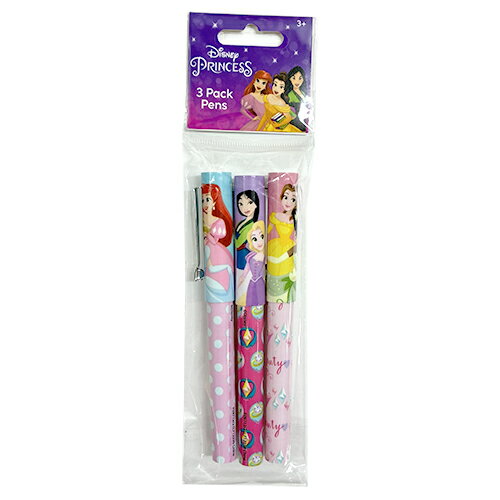 Rakuten - ディズニープリンセス ボールペン 3本セット 20932 Disney Princess ディズニー キャラクター グッズ ペン 黒 文具 文房具 ステーショナリー ギフト プレゼント かわいい 輸入品 海外 インポート アメリカ