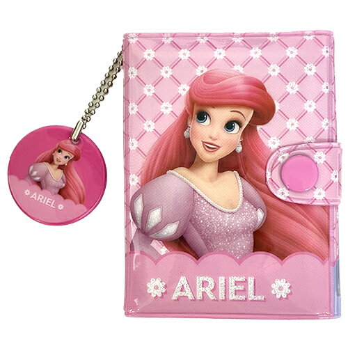 Rakuten - ディズニープリンセス 三つ折り 財布 （ 表 アリエル / ハート 3プリ ）21044 子供用 女の子 お財布 おさいふ ウォレット 札入れ 縦型 ミラー付き ビニールウォレット ピンク アリエル ベル シンデレラ キャラクター PCNG-0101