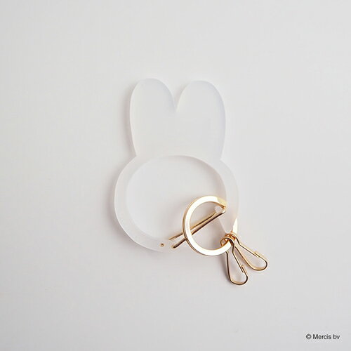 Rakuten - MIFFY CARABINER フェイス カラビナ ( アイボリー ) 21052 ミッフィー キーホルダー キーリング キーチェーン チャーム ディックブルーナ ブルーナ うさこちゃん うさぎ かわいい 絵本 キャラクター 雑貨 Dick Bruna MIFF-243A