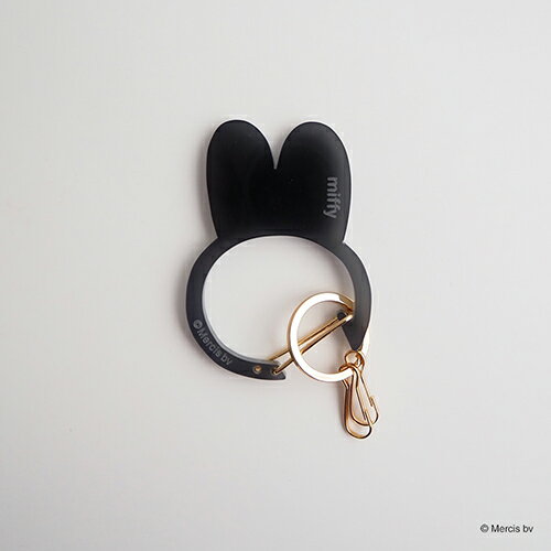 Rakuten - MIFFY CARABINER フェイス カラビナ ( グレー ) 21053 ミッフィー キーホルダー キーリング キーチェーン チャーム ディックブルーナ ブルーナ うさこちゃん うさぎ かわいい 絵本 キャラクター 雑貨 Dick Bruna MIFF-243A