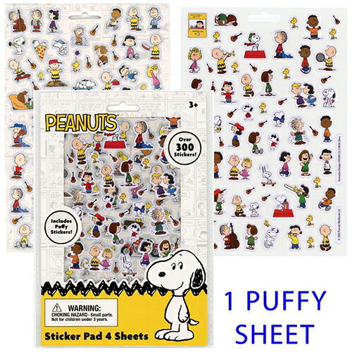 樂天商城 - PEANUTS ステッカー ブック OVER300 パフ入り 4シート 21081 スヌーピー シール ステッカーセット シールセット ぷくぷくシール ご褒美シール ごほうび キッズ こども 大人 かわいい キャラクター グッズ 雑貨 インポート 輸入品 720938PEA