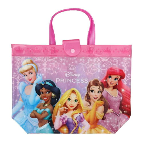 Rakuten - ディズニープリンセス ビニール バケット型 バッグ 21144 プリンセス バッグ A4 トート トートバッグ ビニールバッグ プールバッグ 水泳バッグ プール スイミング 海水浴 レジャー ディズニー かわいい ピンク パープル 幼稚園 保育園 小学校 DN00474