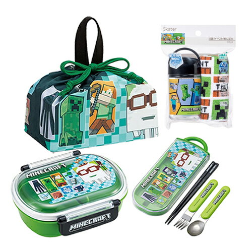 樂天商城 - マインクラフト ランチセット 360ml 小判型 4点 ( 26弁当箱 26巾着 26トリオ 25おしぼり ) yts1720 お弁当箱 ランチボックス お弁当 ランチ 弁当箱 セット 箸 はし ランチ巾着 お手拭き おしぼりケース マイクラ グッズ ランチグッズ 子ども 幼児
