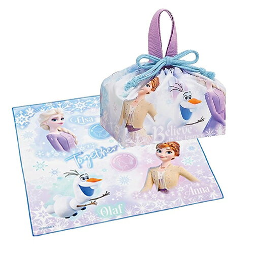 アナと雪の女王 ランチ 布もの 2点 セット ( ランチ巾着 ランチクロス ) yts1749 弁当グッズ ランチグッズ 洗い替え 布 弁当袋 ランチョンマット ランチマット お弁当 ランチ ディズニー アナ雪 アナ エルサ オルフ キャラクター グッズ 入園 入学