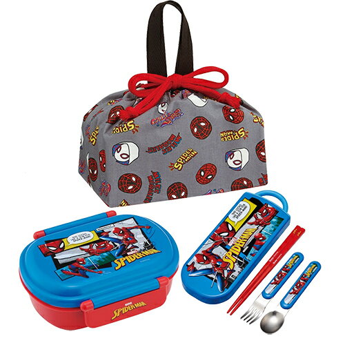 Rakuten - スパイダーマン ランチ 3点 セット 360ml 小判型 ( 25弁当箱 comic巾着 25カトラリー ) yts1817 弁当箱 ランチボックス お弁当箱 カトラリーセット はし 箸 フォーク スプーン ランチ巾着 巾着袋 弁当 グッズ 入園 幼稚園 保育園 かわいい MARVEL