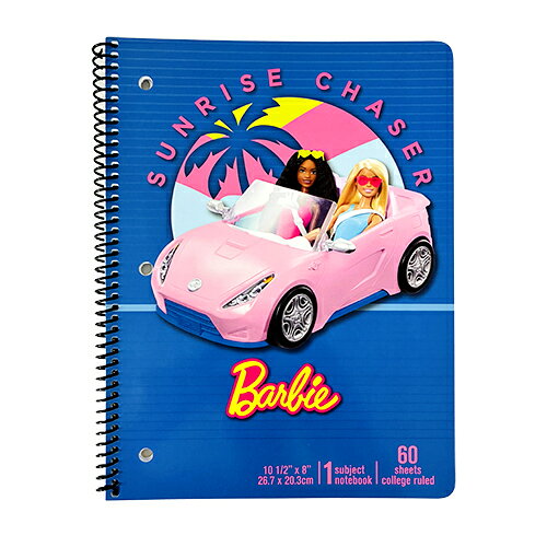 バービー リングノート 3穴 21189 ノート リング 文房具 文具 ステーショナリー 罫線 キャラクター グッズ Birbie College Ruled 1 Subject Notebook 60 Sheets 輸入