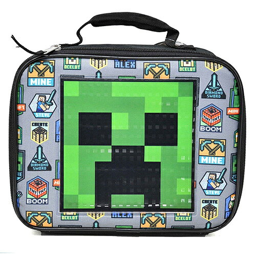マインクラフトのスクエアランチバッグです。 角度によって反射してみえるプリズム加工が施されたクリーパーがインパクト大！ ハンドル付きで繰り返し使えるこのランチバッグは、保冷剤を入れて保冷バッグとしても使えます。 学校、幼稚園、保育園、オフィス、旅行など、様々なシーンで活躍しそうです。 ●サイズ：約W245×H190×D85mm ※海外輸入商品です。「輸入商品について」を必ずご一読ください。