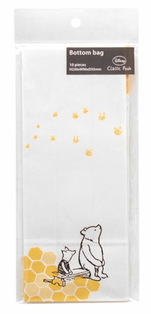 くまのプーさん ボトムバッグ (SS-tall-) クラシックプー ハニカムWH 10枚入 DP154 9871 POOH ラッピング 紙袋 キャラクター グッズ バレンタイン お菓子 インディゴ ラッピンググッズ ラッピング用品