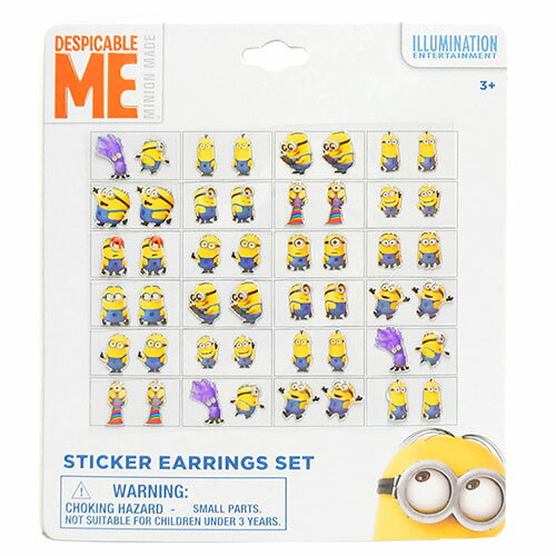 ミニオン ピアスシール 24pc 10410 MINION 怪盗グルーのミニオン危機一発（Despicable Me 2）STICKER EARRINGS SET シールピアス ピアス シール アクセサリー おもちゃ 子供 キッズ キャラクター 雑貨 グッズ