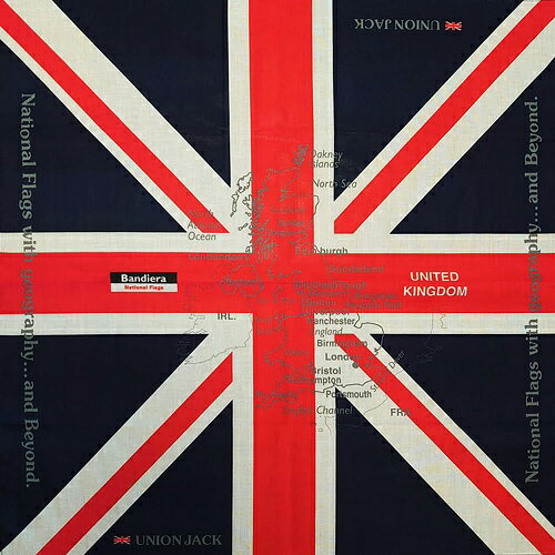 Bandiera (バンディエラ）バンダナ U.K. 14391 （BNBD-002）イギリス国旗 UNION JACK 英国 BRITAIN ユニオンジャック United Kingdom 地図 雑貨 グッズ 送料込み メール便配送
