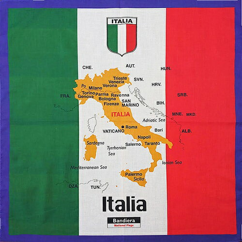 Bandiera (バンディエラ)バンダナ イタリア 14394(BNBD-005) イタリア国旗 ITALY TRICOLORE ITALIA 地図 雑貨 グッズ 送料込み メール便配送 Bandiera (バンディエラ)バンダナ イタリア 14394(BNBD-005) イタリア国旗 ITALY TRICOLORE ITALIA 地図 雑貨 グッズ 送料込み メール便配送