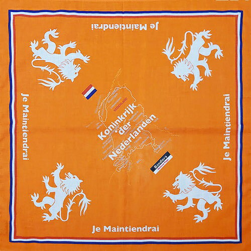 Bandiera (バンディエラ）バンダナ オランダ 14395 （BNBD-006） オランダ国旗 NETHERLANDS HOLLAND 北欧 地図 雑貨 グッズ 送料込み メール便配送