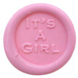 ワックスシール　IT'S A GIRL 1998 シーリングワックス 封蝋風 ステッカー 手紙 文具 文房具 ステーショナリー 出産 赤ちゃん ベビー 送料無料 メール便配送【ds】(3.0)