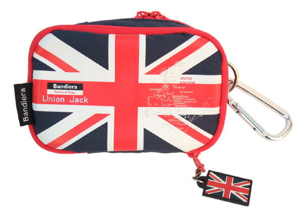 Bandiera (バンディエラ) ミニベルトポーチ U.K. 6501（BNC-002）イギリス国旗 ユニオンジャック United Kingdom Union Jack 地図 英国 カメラポーチ 小物入れ ポーチ 雑貨 グッズ ギフト プレゼント 送料込み メール便配送【ss】