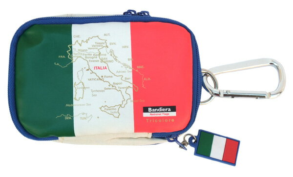 Bandiera (バンディエラ) ミニベルトポーチ イタリア 6504 （BNC-005）イタリア国旗 トリコローレ Itaria italy Tricolore 地図 カメラポーチ 小物入れ ポーチ 雑貨 グッズ ギフト プレゼント 送料込み メール便配送【ss】