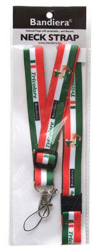 Bandiera(バンディエラ)ネックストラップイタリア8466NECKSTRAPイタリア国旗トリコローレItariaitalyTricoloreランヤード長さ調整可能大人子供子どもこどもキッズ雑貨グッズメール便可