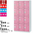 【楽天お買い物マラソン!!各種クーポン配布中】12人用更衣用ロッカー SLB-12-B 12人用ロッカー ブルー ピンク ホワイト ボタン錠タイプ 3列4段12...