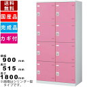 8人用ワイド更衣用ロッカー SLB-8W-R 8人用ワイドロッカー ブルー ピンク ホワイト コインリターン錠タイプ 2列4段8人用ロッカー スポーツジム プー...