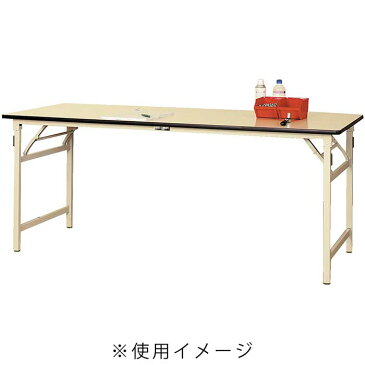 【店内全品ポイント2倍!先着クーポン配布中!!】折畳み作業台 折畳みワークテーブル 耐荷重200kg STR-1860 高さ740mm 固定式 塩ビシート天板 会議用テーブル 作業用テーブル 長机 フォールディング式 簡易テーブル 学校