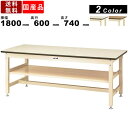 作業台 ワークテーブル 耐荷重800kg SVM-1860S2 高さ740mm 固定式 基本形 中間棚付き メラミン天板 作業スペース ワークスペース 角型 中軽量作業用 横幅1800mm 奥行600mm 台 塩ビソフトエッジ 多目的テーブル 山金工業